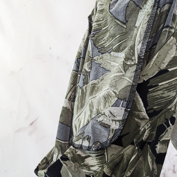 GILI Pants Womens XL P Green Wide Leg Palazzo Resort Hawaiian Floral Botanical - Picture 10 of 14